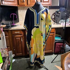 Colorful Floral Kaftan Dress